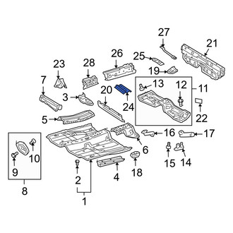 Toyota OE - Rear Right Floor Side Rail Reinforcement