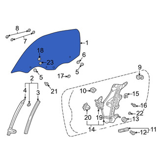 Toyota OE - Front Left Door Glass