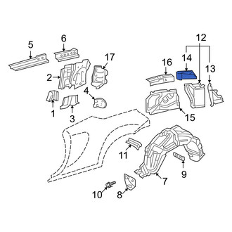 Toyota OE - Left Body B-Pillar Reinforcement