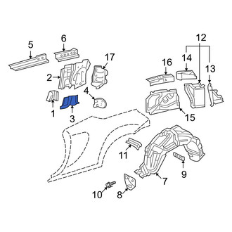 Toyota OE - Left Lower Body C-Pillar Reinforcement