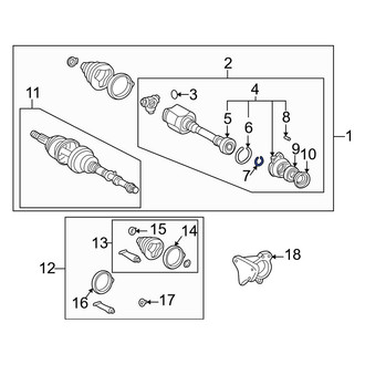 Toyota OE - CV Axle Shaft Carrier Bearing Retaining Ring