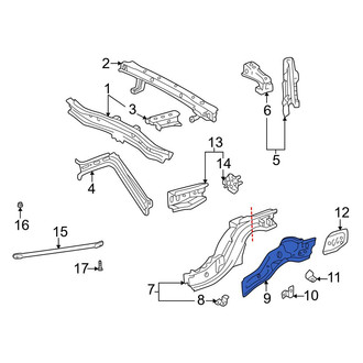 Toyota OE - Rear Left Floor Side Rail Reinforcement