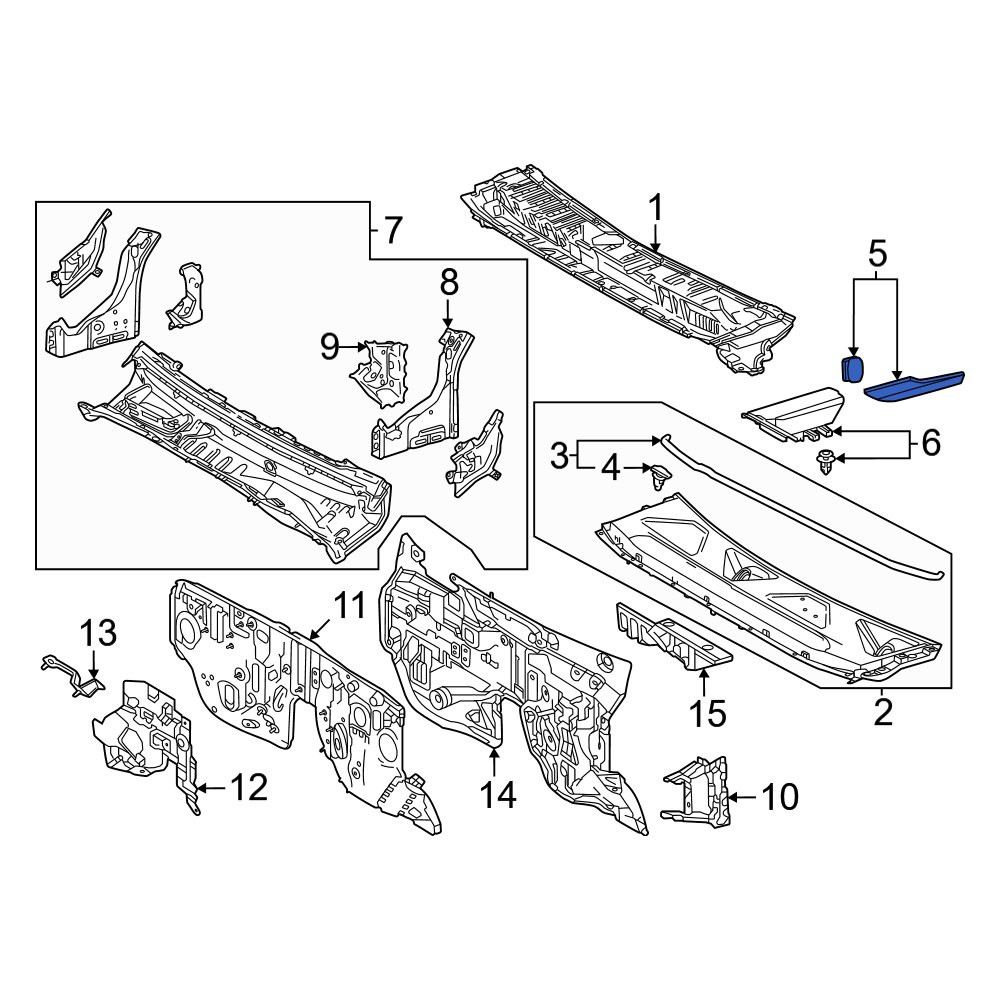 Toyota OE 5386860060 - Right Cowl Side Panel Seal