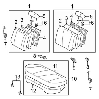 Toyota OE - Seats & Tracks - Rear Seat Components (W/O Child Seat), (CE / LE / S)