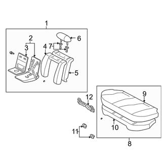 Toyota OE - Seats & Tracks - Rear Seat Components (With Child Restraint Cushion & Right Side Back), (CE / LE / S)
