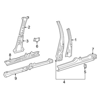 Toyota OE - Pillars, Rocker & Floor - Center Pillar & Rocker