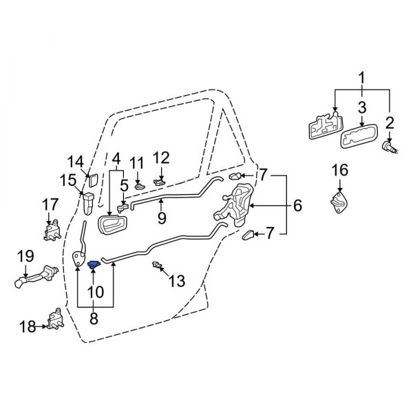 Door Lock Rod Clip