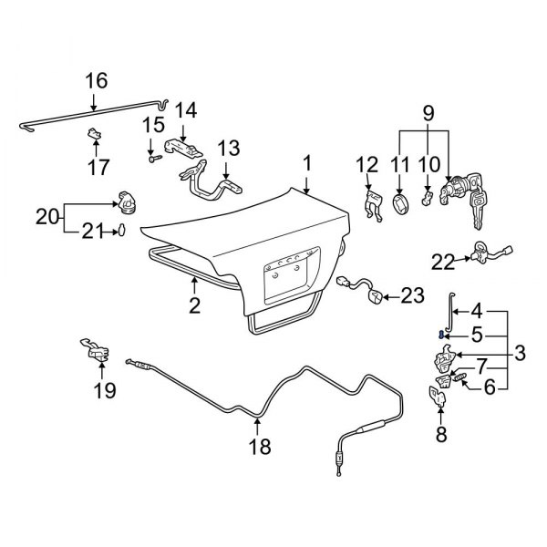 Deck Lid Latch Clip