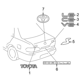 Toyota OE - Trunk Lid - Exterior Trim