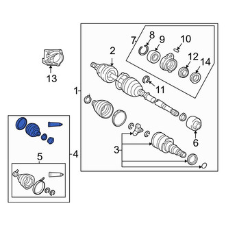 Toyota OE - Front Right Inner CV Joint Boot Kit