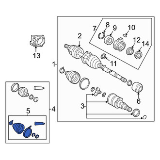 Toyota OE - Front Right Inner CV Joint Boot Kit
