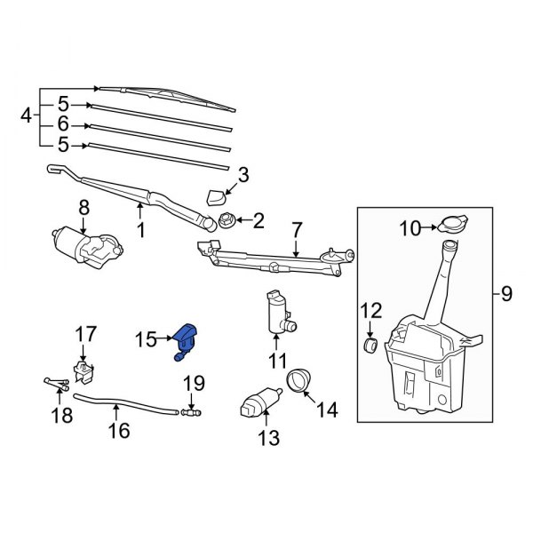 Toyota OE 8538112280 Front Windshield Washer Nozzle