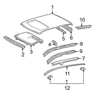 Toyota OE - Roof - Exterior Trim (With Sunroof)