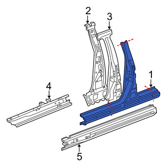 Toyota OE - Left Body B-Pillar and Rocker Panel