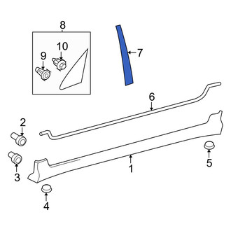 Toyota OE - Right Body B-Pillar Molding
