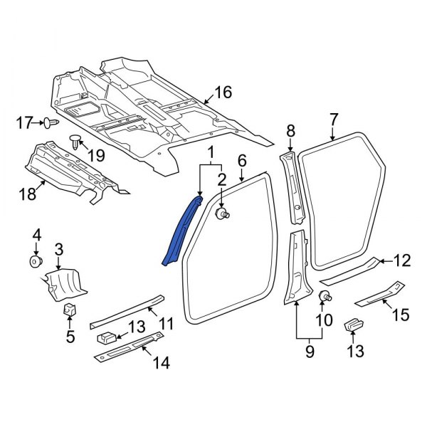 Body A-Pillar Trim Panel