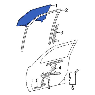 Toyota OE - Front Left Door Glass