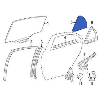 Toyota OE - Rear Left Vent Window Assembly