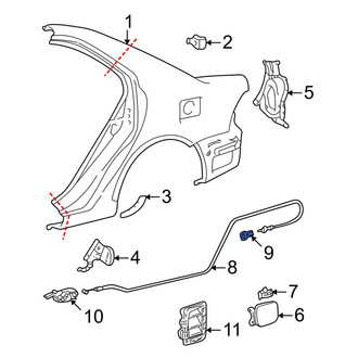 Toyota OE - Fuel Filler Door Release Cable Clip