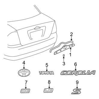 Toyota OE - Trunk Lid - Exterior Trim