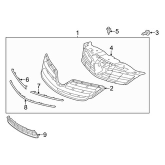 Toyota OE - Grille & Components (With Chrome Molding, USA Built), (LE)