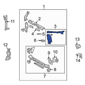 Toyota OE - Front Left Radiator Support Tie Bar Extension