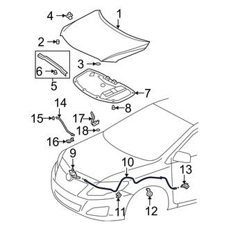 Toyota OE - Front Hood Release Cable
