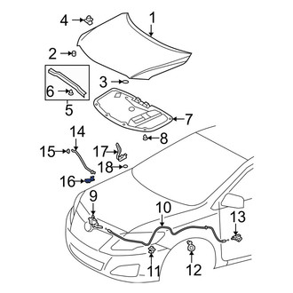 Toyota OE - Hood Prop Rod Retainer
