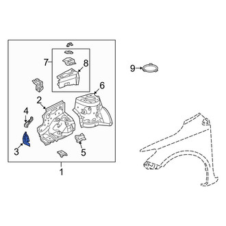 Toyota OE - Front Right Fender Apron Extension