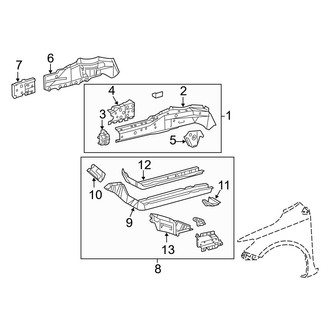Toyota OE - Fender - Structural Components & Rails (Lower Rail Components, USA Built)