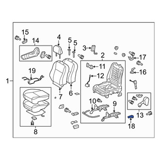 Toyota OE - Front Right Outer Seat Back Recliner Adjustment Mechanism Cover