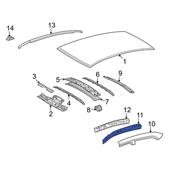 Toyota OE - Right Roof Side Rail Reinforcement
