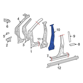 Toyota OE - Left Body B-Pillar Reinforcement