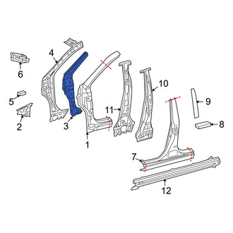 Toyota OE - Left Body A-Pillar Reinforcement