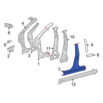 Toyota OE - Left Outer Body B-Pillar and Rocker Panel