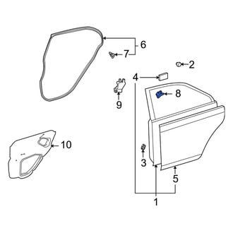 Toyota OE - Rear Left Door Window Channel Clip