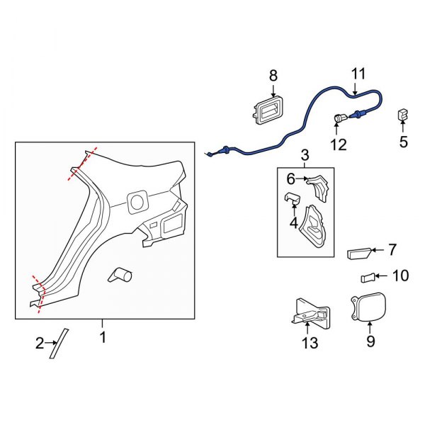 Fuel Filler Door Release Cable