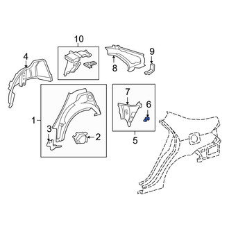 Toyota OE - Left Body C-Pillar Reinforcement Bracket