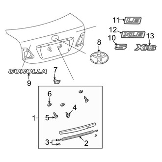 Toyota OE - Trunk Lid - Exterior Trim (W/O Smart Key)