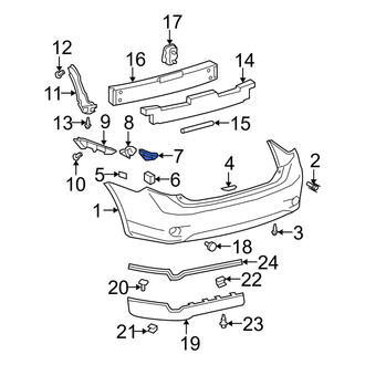 Toyota OE - Rear Left Bumper Cover Support Rail