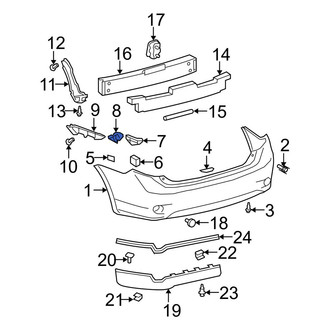 Toyota OE - Rear Left Bumper Cover Support Rail