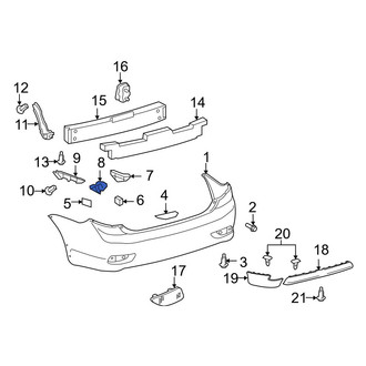 Toyota OE - Rear Left Bumper Cover Support Rail
