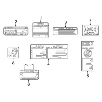 Toyota OE - Information Labels - Labels (1.8L P / U Engine VIN Character)