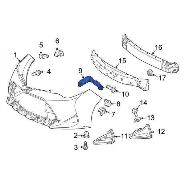 Toyota OE 5211602330 Front Left Bumper Cover Bracket