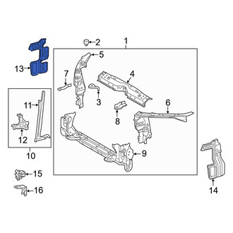 Toyota OE - Front Right Radiator Support Air Deflector