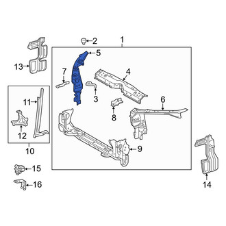 Toyota OE - Front Right Radiator Support Side Panel