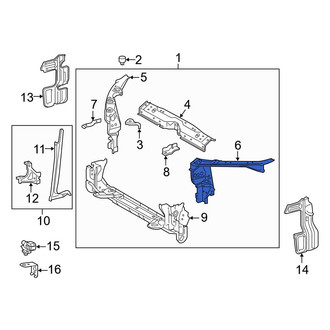 Toyota OE - Front Left Radiator Support Side Panel