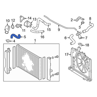 Toyota OE - Upper Radiator Coolant Hose