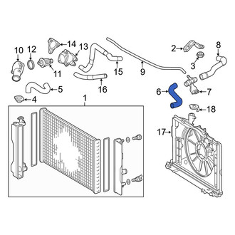 Toyota OE - Upper Radiator Coolant Hose