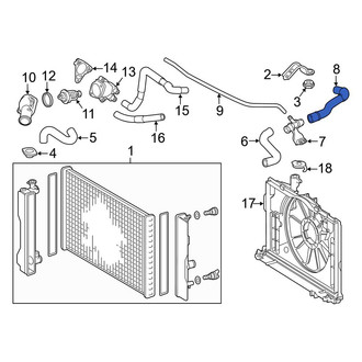 Toyota OE - Left Radiator Coolant Hose
